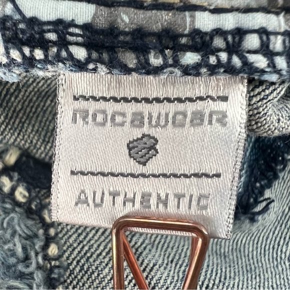 Roca Wear Embellished Wide Leg Frayed Hem Jeans Size 16 Women’s - Picture 6 of 7